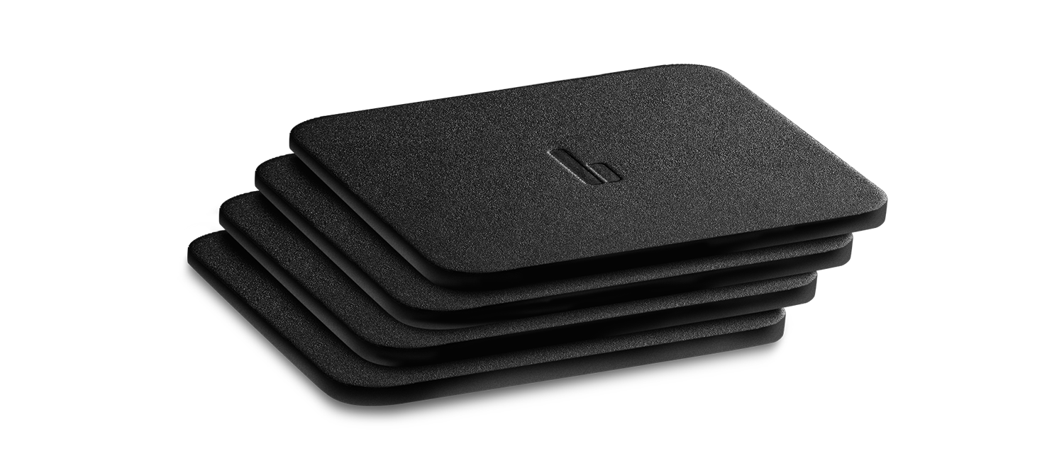 BALOLO Desk Coaster Leder im vierer Set freigestellt auf transparentem Hintergrund.