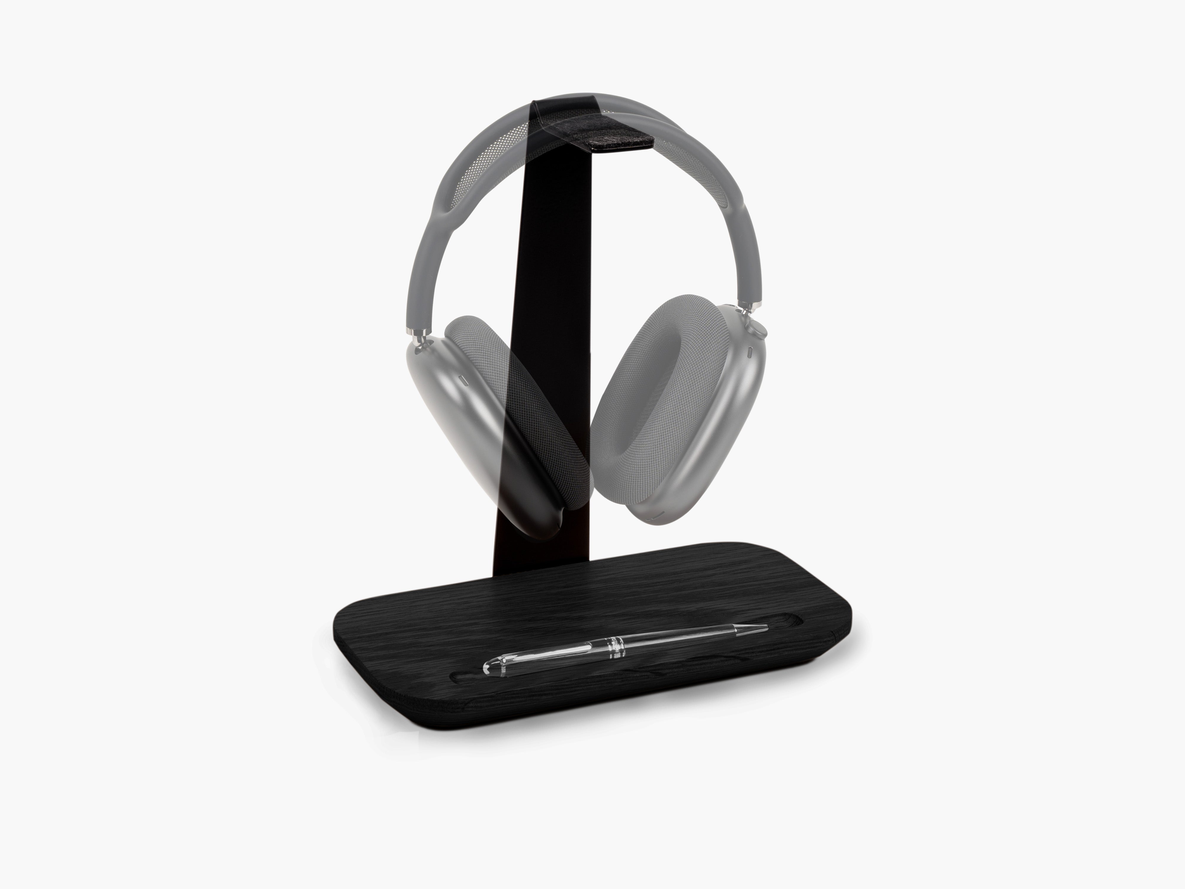 balolo, Kopfhörerhalter Solo, Organizer für Kopfhörer, hochwertiger Kopfhörerhalter, Eichenholz, Kopfhörerständer, headphone stand, headphone organizer, oak, elegant headphone storage, desk organizer, #material_All Black