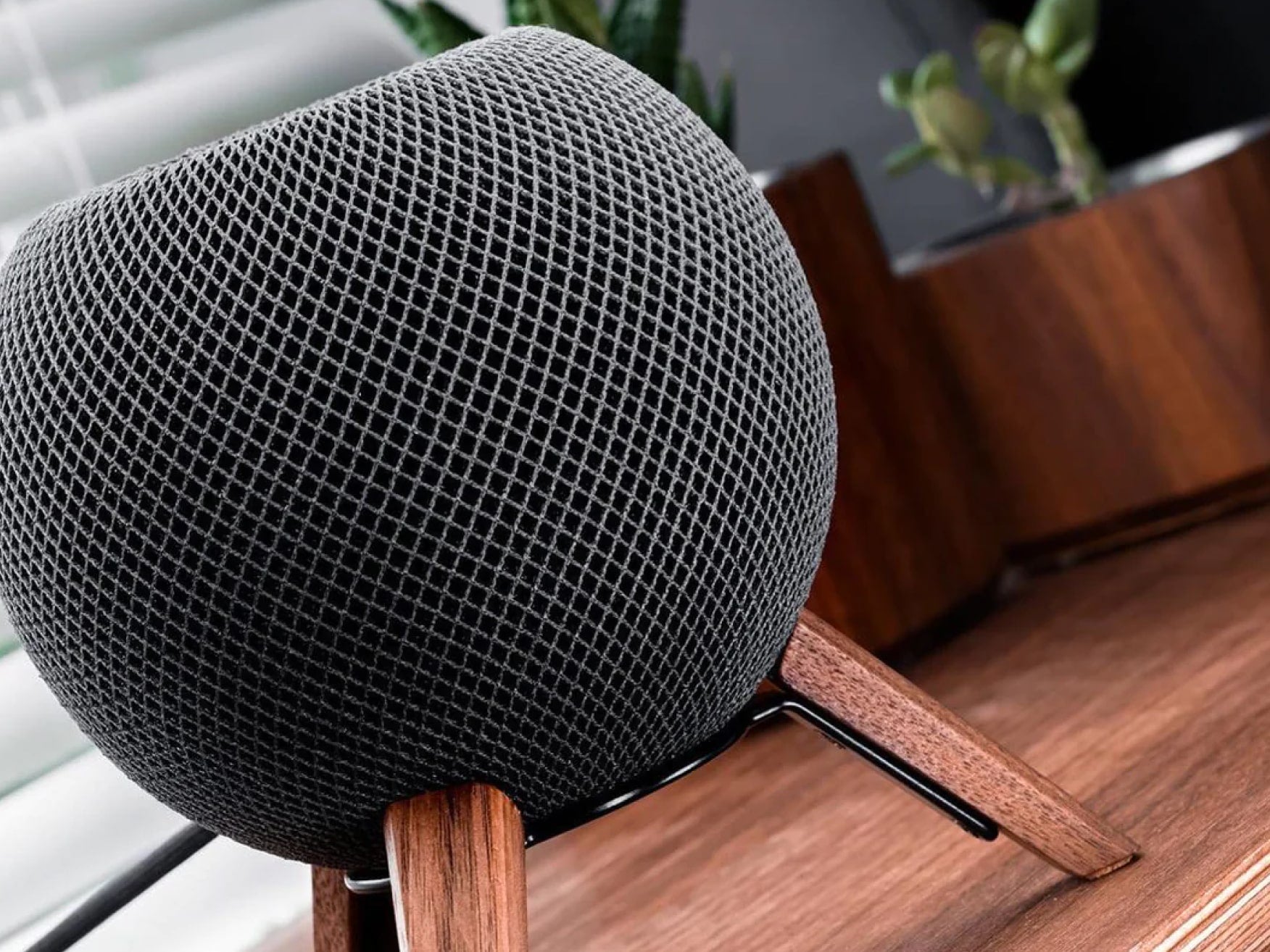 TriPod Holzstativ für Apple HomePod Mini - balolo, #material_Schwarz / Amerikanischer Nussbaum