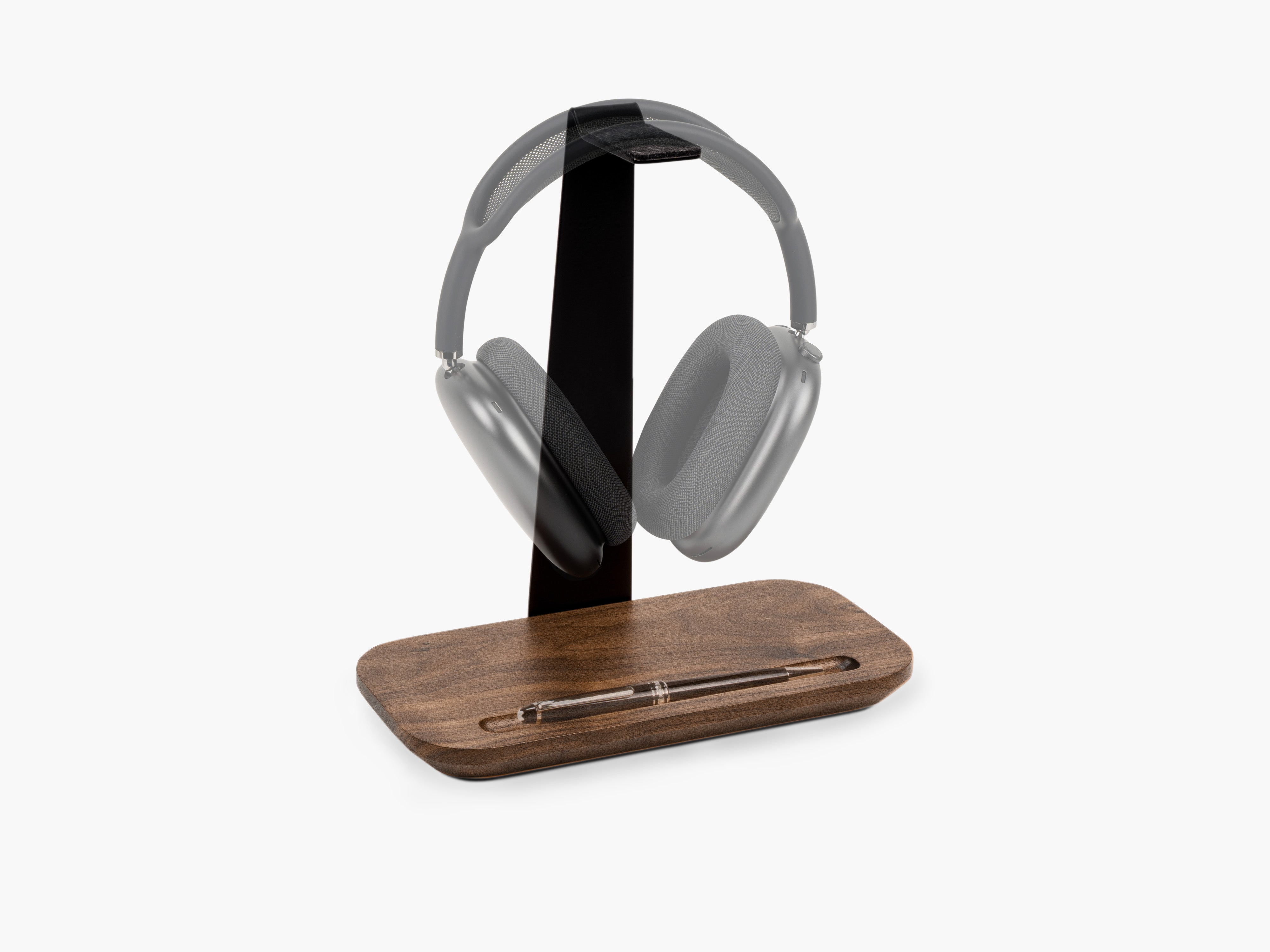 balolo, Kopfhörerhalter Solo, Organizer für Kopfhörer, hochwertiger Kopfhörerhalter, Walnussholz, Kopfhörerständer, headphone stand, headphone organizer, walnut, elegant headphone storage, desk organizer, #material_Amerikanischer Nussbaum
